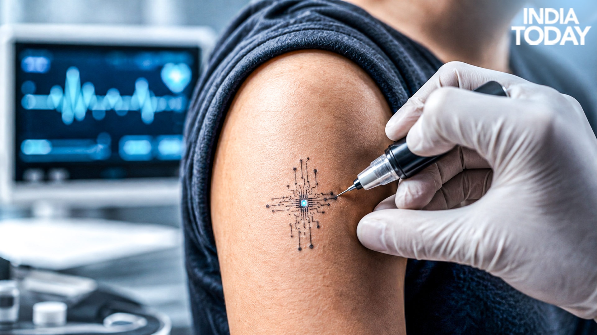 Electronic skin patches are being designed to blend seamlessly with the body, turning the surface of human skin into a living medical interface. (Photo: Radifah Kabir)