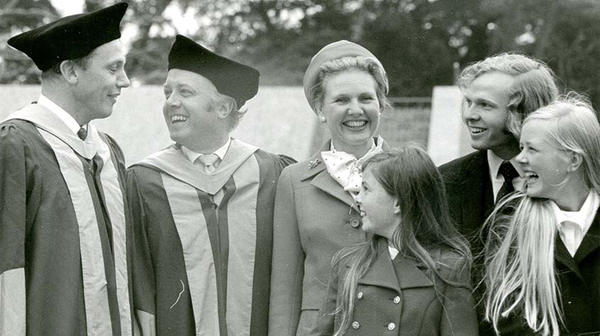 The Attenborug family lived from 1932 in College House, at the heart of the Leicester University campus (Photo: le.ac.uk) (Extreme left: David Attenborugh and Richard Attenborough)