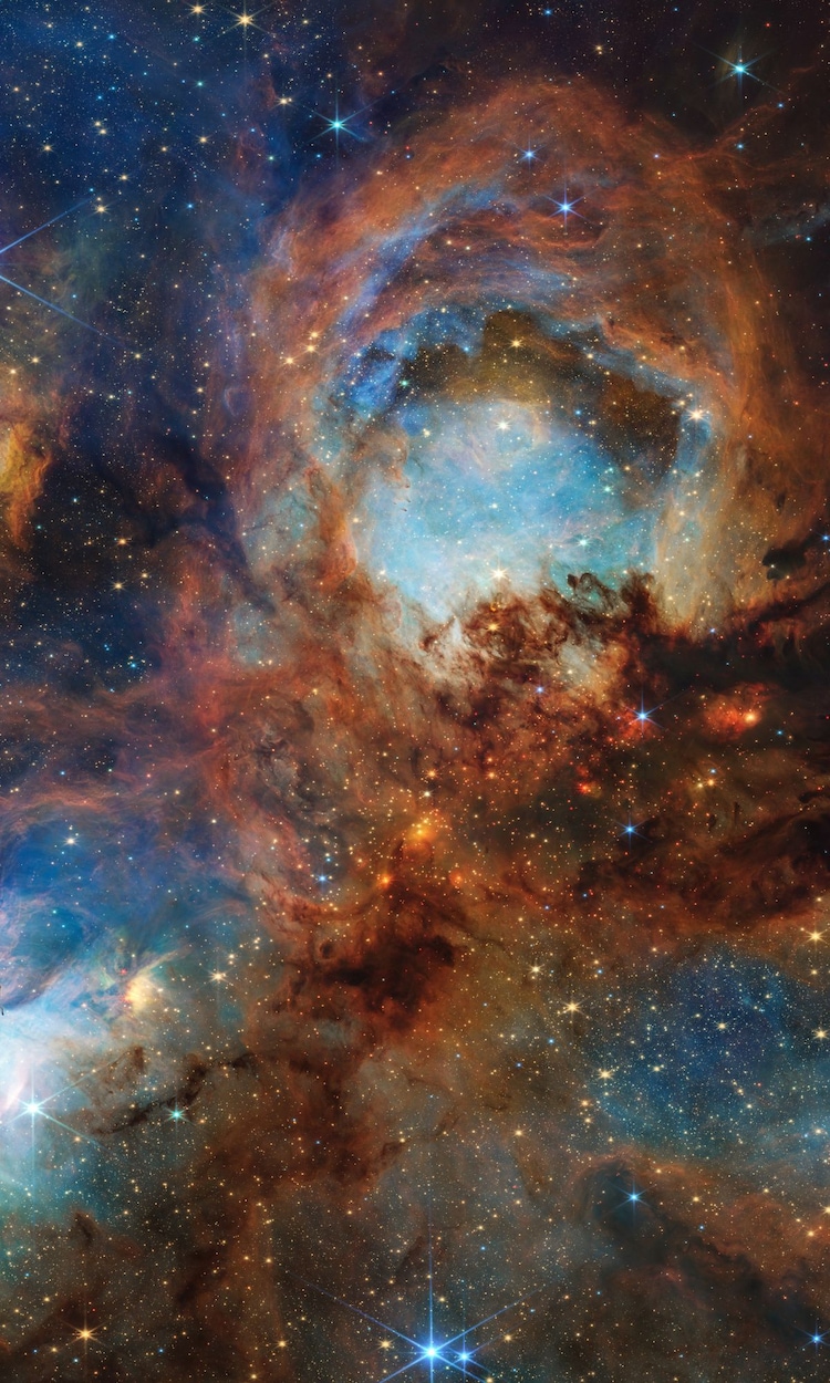 This version of the Cat's Paw Nebula is captured by Webb's NIRCam. Webb's near-infrared vision revealed smaller mini-toe bean formations hidden inside the nebula's larger rounded regions, each one a dense pocket of gas, dust, and young stars still taking shape. (Photo: Nasa)