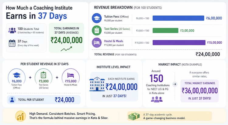 Earning of coaching institutes in 37 days (Graphic: AI-generated)