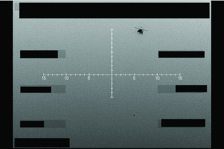 An infrared image captured from a helicopter over the western United States in September 2025, showing an unidentified object in flight. (Photo: US Department of War)