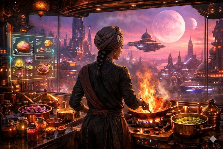 Intergalactic Feast, Interstellar MegaChef, Lavanya Lakshminarayan, Indian sci-fi, author interview, book review, food and identity, sci-fi books India, cultural sci-fi, book interview