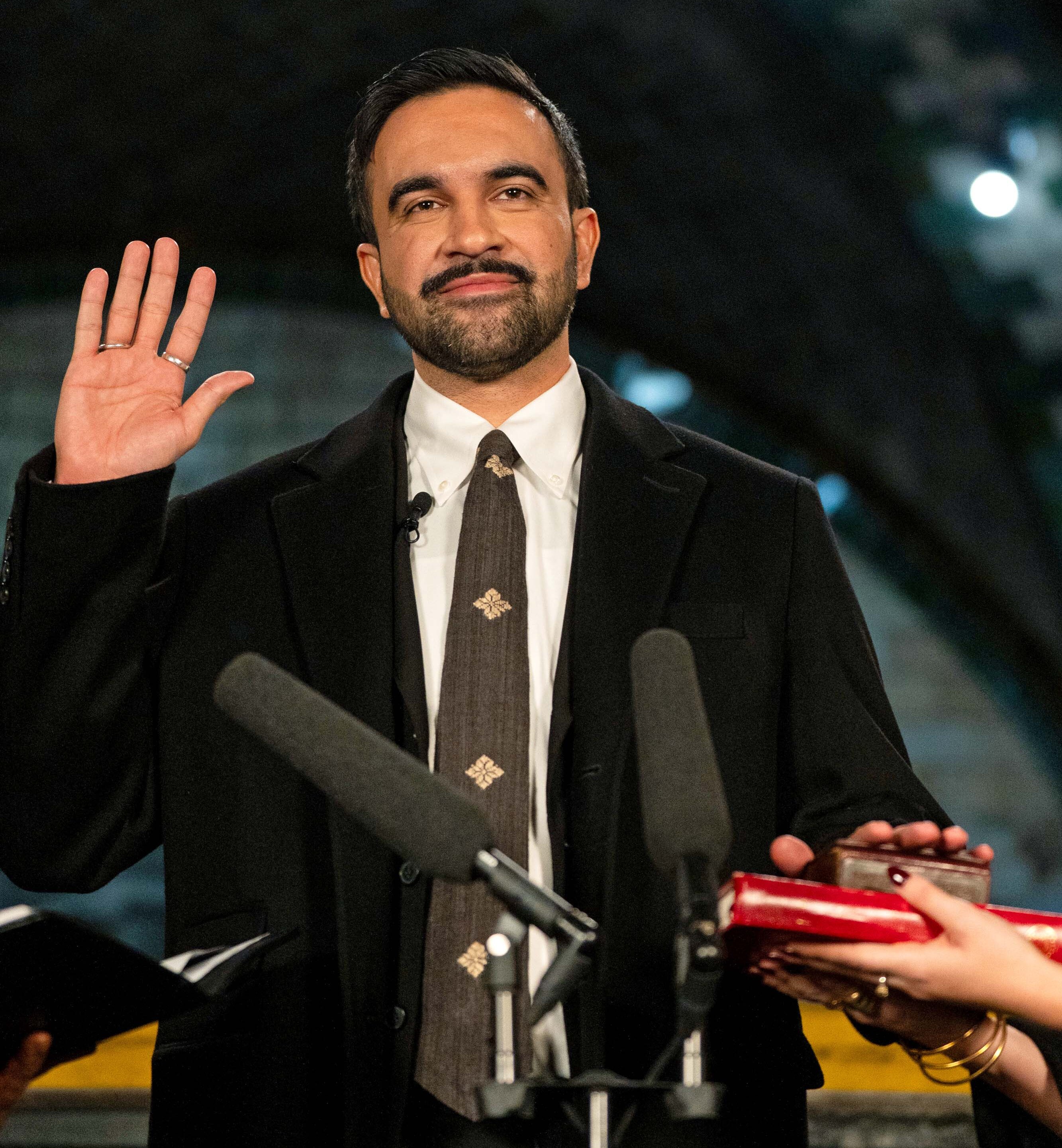 Zohran Mamdani sporting a tie by Kartik Research | Photo: Getty Images