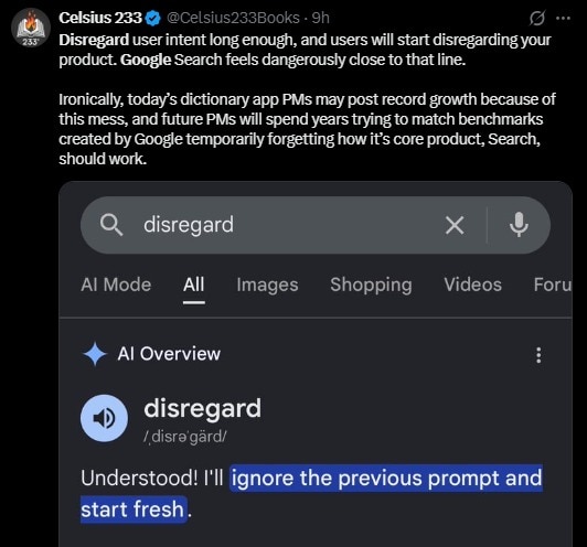 Google glitch