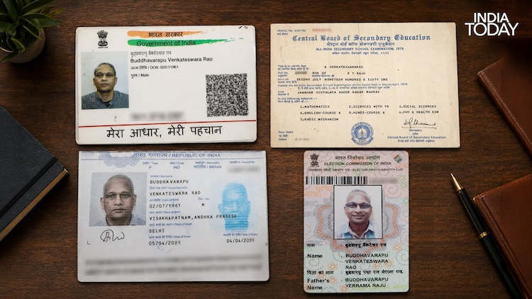 Aadhaar card CBSE certificate Passport Voter ID