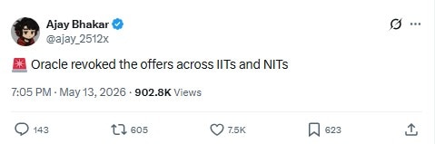 Oracle campus placement offers revoked, Oracle revokes IIT NIT placement offers, oracle campus placements, IIT placements 2026, NIT placements crisis, tech layoffs 2026, campus hiring slowdown, job market India, freshers hiring crisis