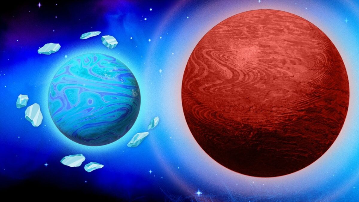 Two planets that have no business being neighbours are somehow sharing an orbit 190 light years away, and scientists just used the most powerful space telescope ever built to figure out why. (Photo: Jose-Luis Olivares, MIT)