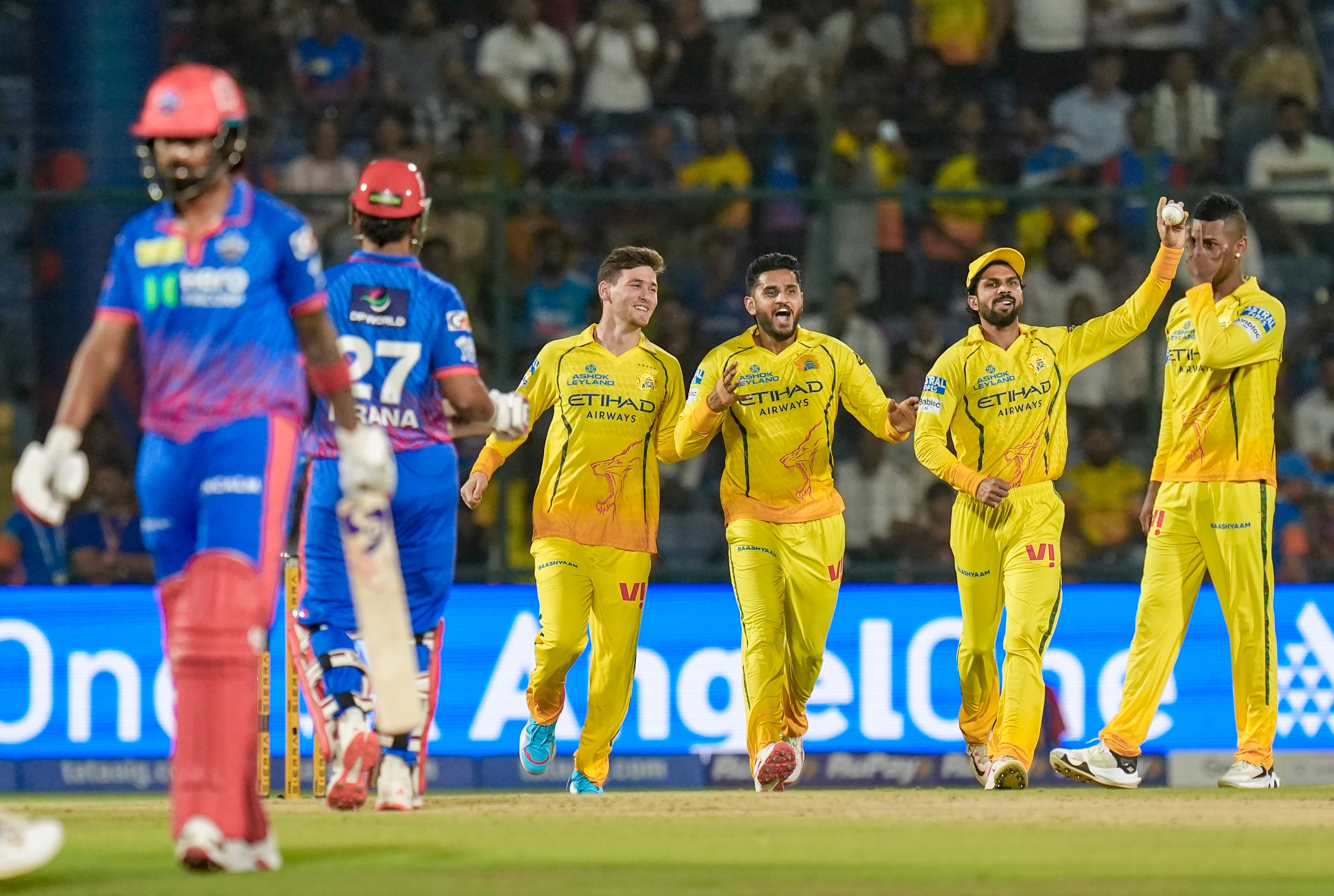 Akeal picking the big wicket of KL Rahul played a key role in CSK's win. (PTI Photo)