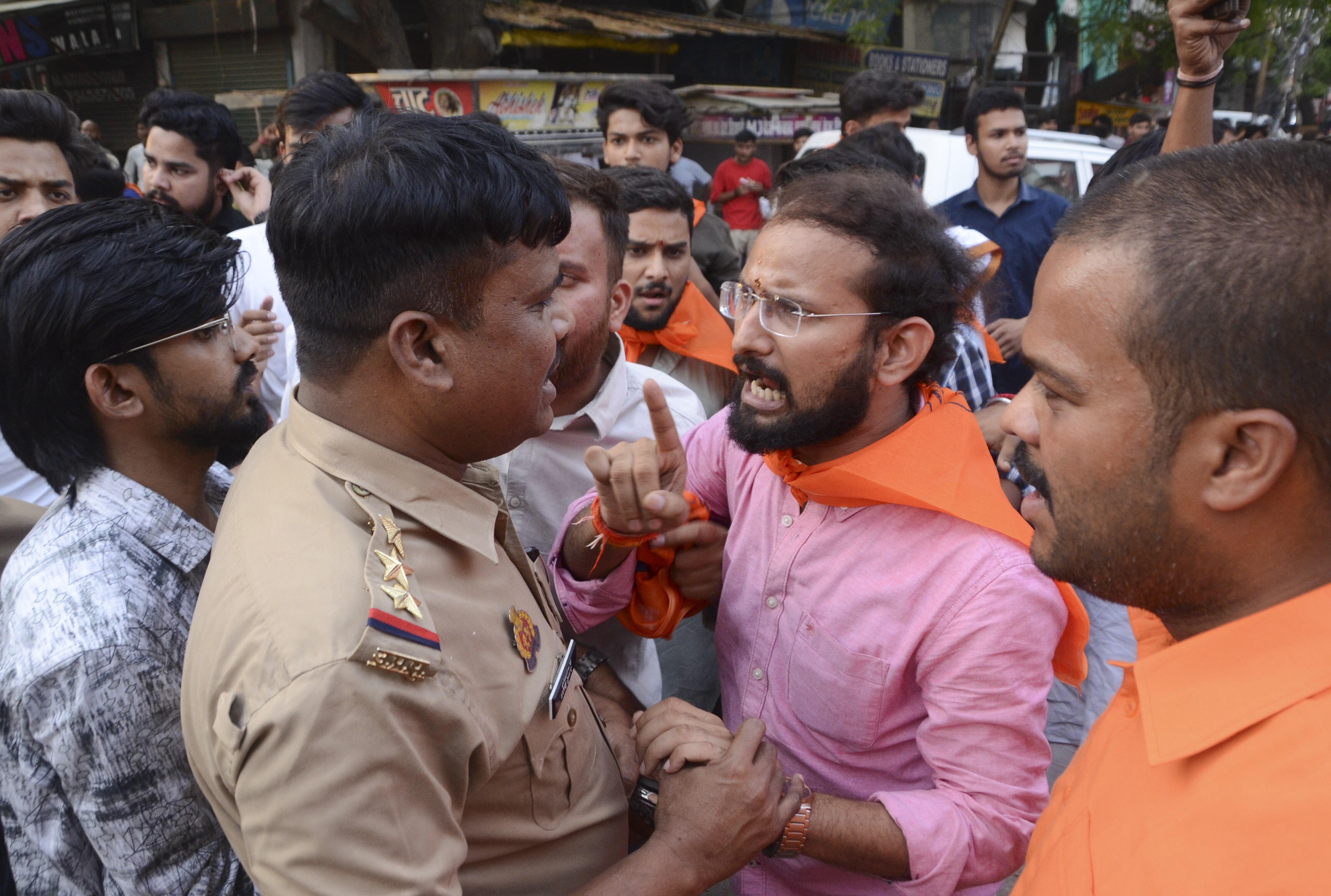 ABVP activists protesting against the cancellation of NEET-UG 2026 in Kanpur, Uttar Pradesh on May 13, 2026. (PTI Photo)
