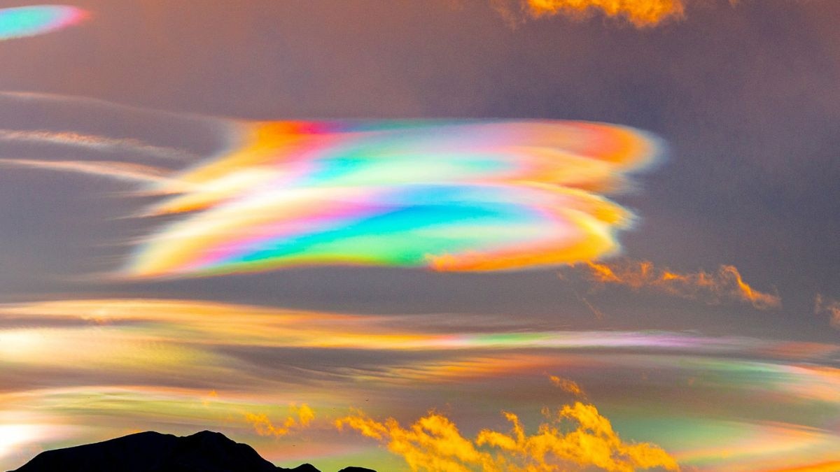 Sunlight bends around tiny ice crystals to create a shimmering pastel effect in the atmosphere. (Photo: X/@accuweather)