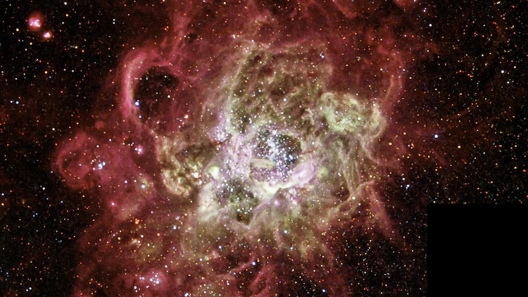 The vivid pink patch inside the Triangulum Galaxy is NGC 604, a star-forming region spanning roughly 1,500 light-years across. It is among the largest known stellar nurseries in the entire Local Group of galaxies. (Photo: NASA / ESA / Hubble)