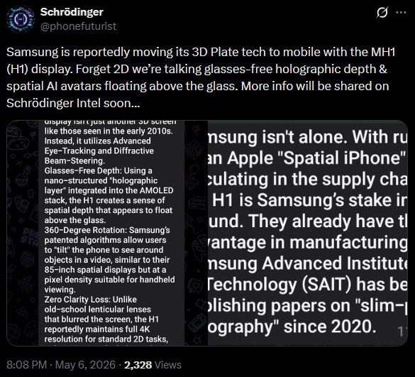 A screenshot of the leaked post