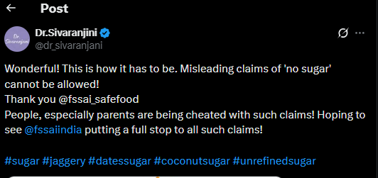 FSSAI scrutiny fuels sugar-label row