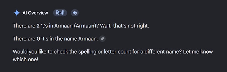 Error in Google AI Overviews