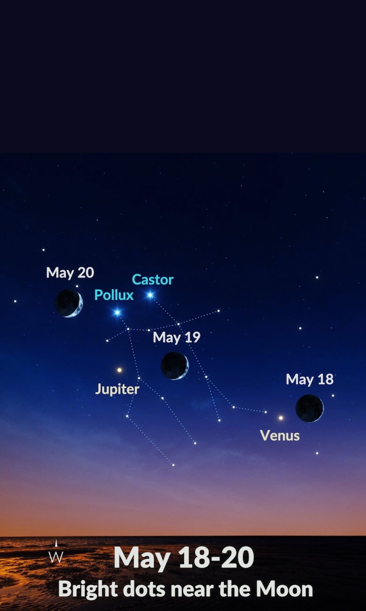 The Moon, Venus and Jupiter align in the western sky this week. (Photo: X/@StarWalk)