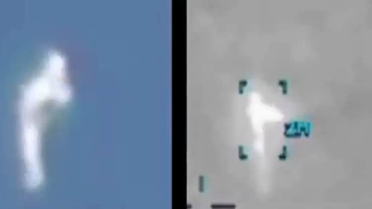 A viral 2015 UFO mystery is back. Newly unsealed military files from the US Department of War show a floating, upright silhouette that looks identical to the infamous marshmallow man sighting from a decade ago, and officials have marked it as unresolved. (Photo: X/@JackDangerLIVE)