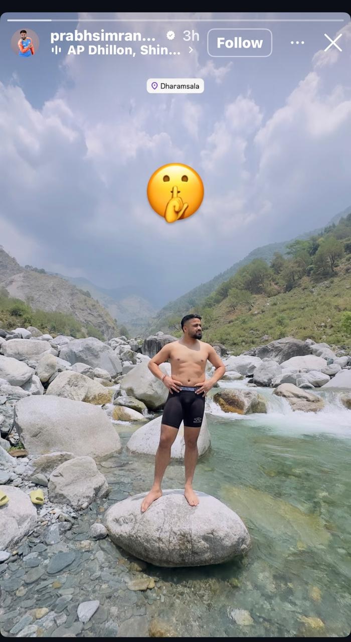 Prabhsimran Singh shut down rumours of gaining weight in IPL 2026. (Image: Instagram Story/ Prabhsimran Singh)