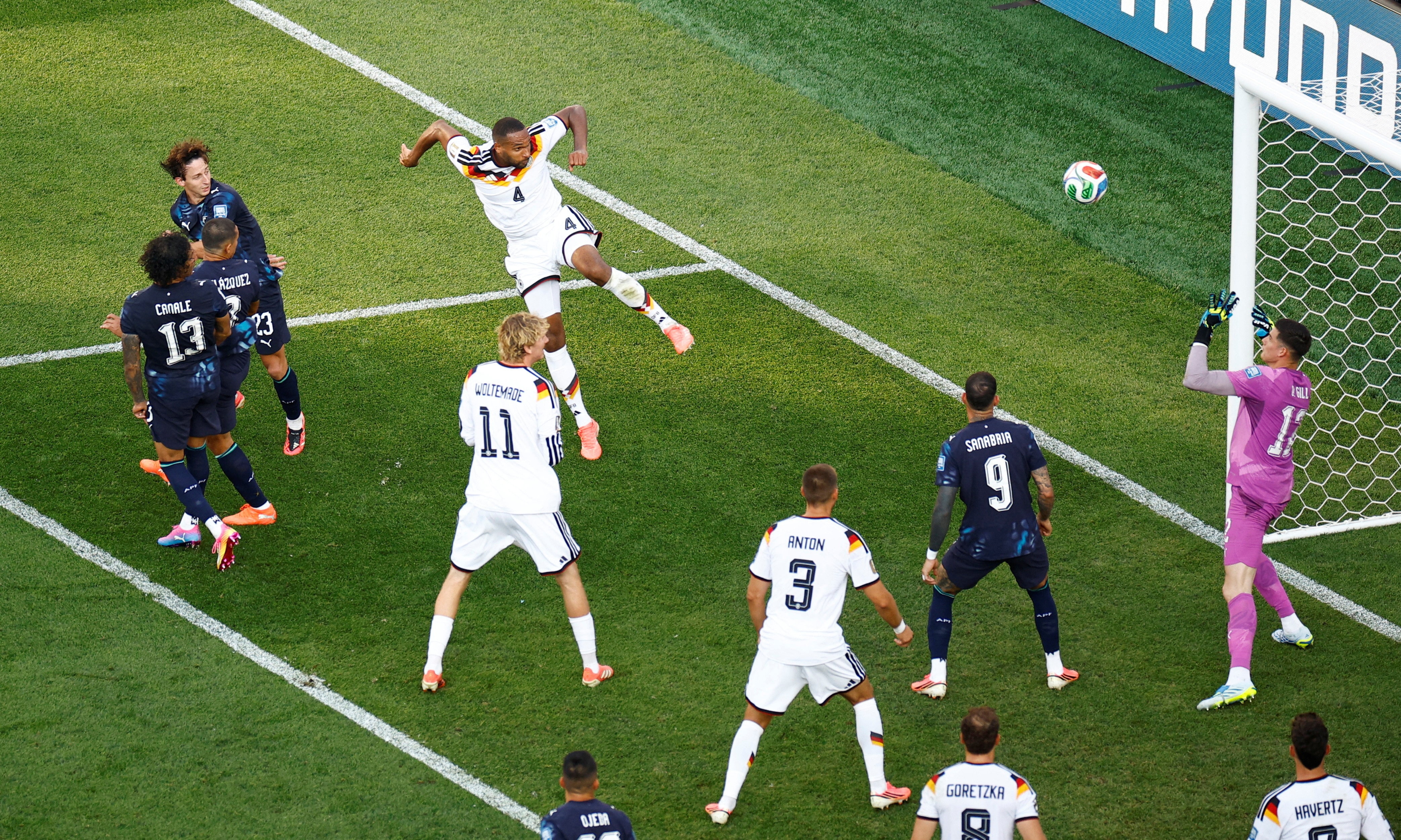Jonathan Tah's goal was overruled by VAR. (Image: Reuters)