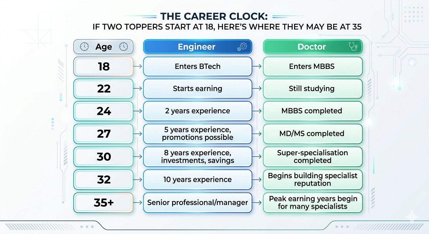 MBBS vs BTech, doctor versus engineer, IITian layoff, doctor vs engineer debate, AI jobs, medical careers, engineering careers, Reddit viral post, job security, doctor salary, tech layoffs