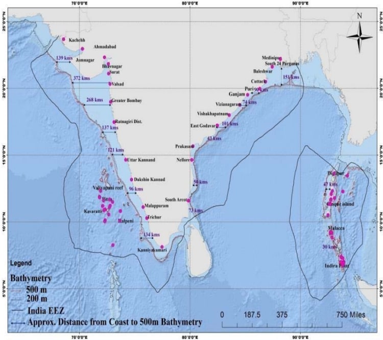 The map shows India's Exclusive Economic Zone (EEZ). Map not to scale. (Image: ResearchGate)