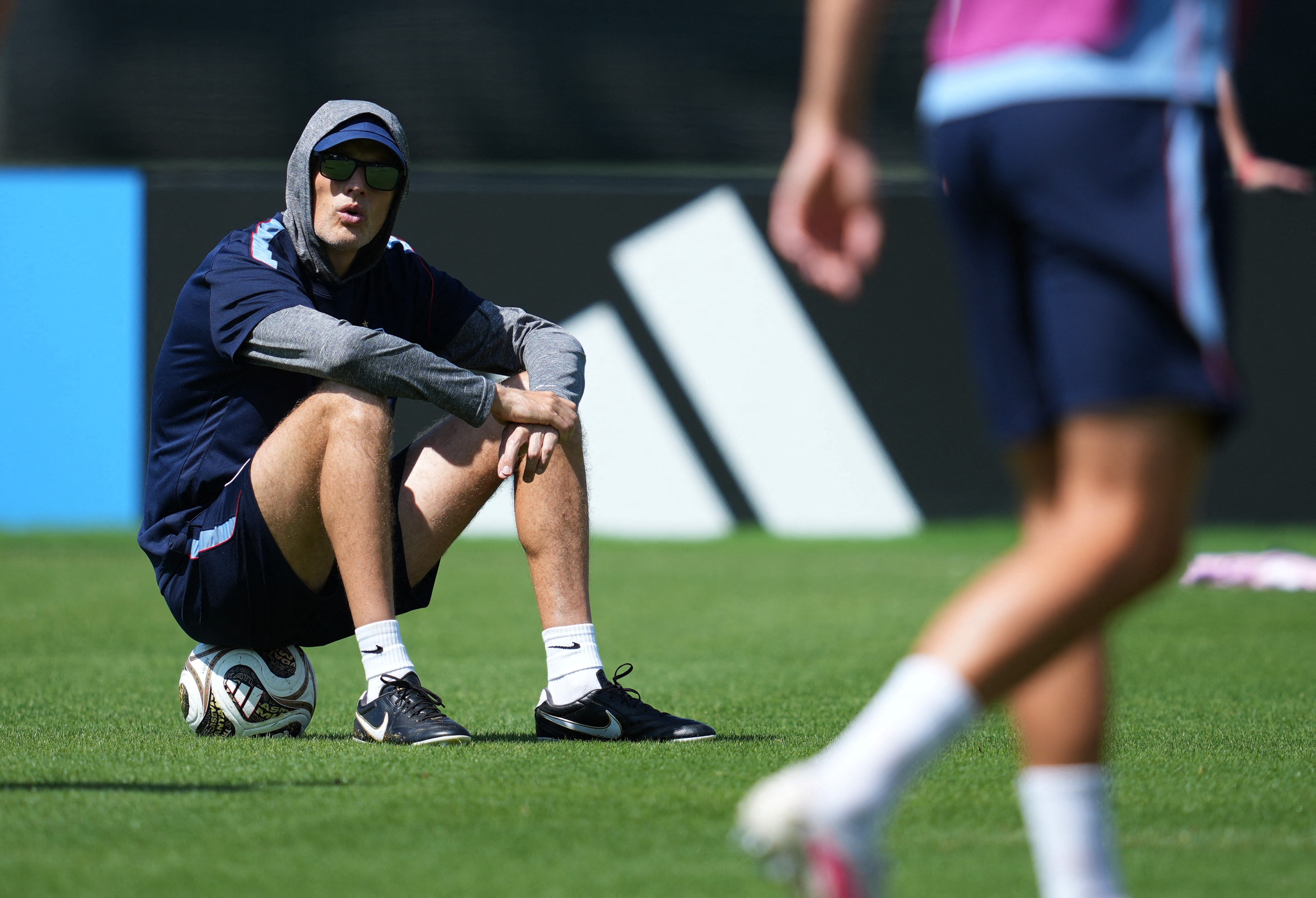 Thomas Tuchel at England's training session ahead of their game against France. (Image: Reuters)