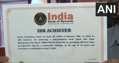 Imran Chaudhary's India Books of Record certificate (Image: ANI)