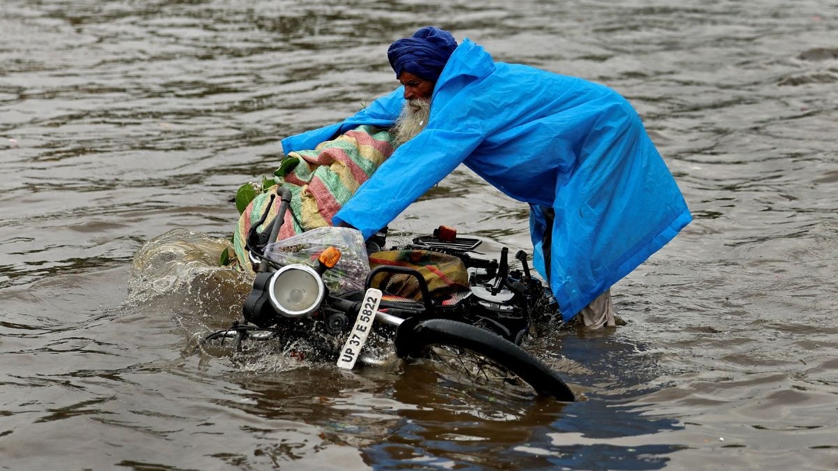 The monsoon trough, visible as a dense band of cloud, decides where India's heaviest rain falls. (Photo: PTI)