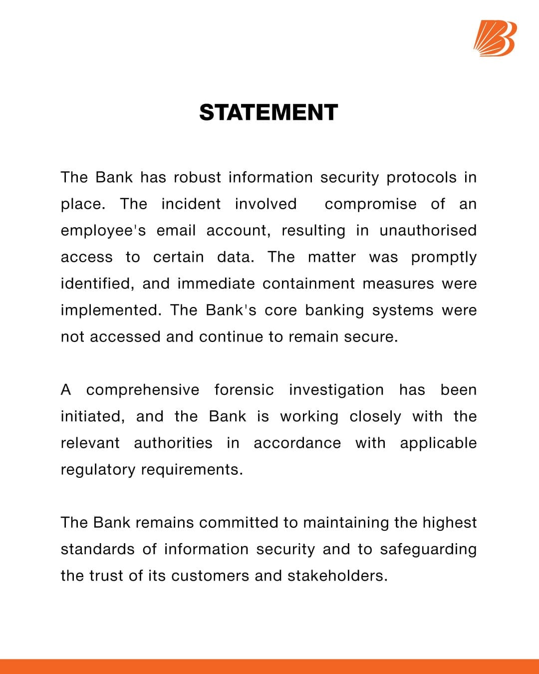 Bob statement 