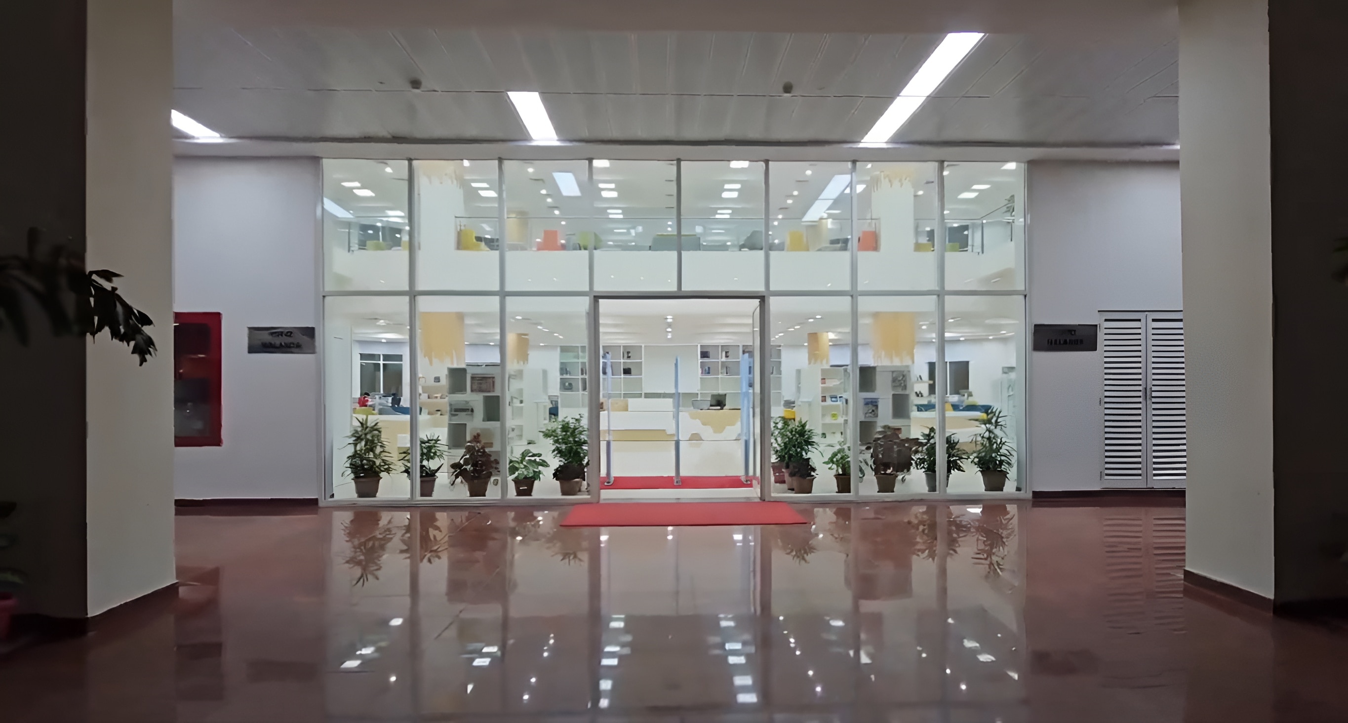 The entrance of the Nalanda library at IIM Jammu (Photo: Screenshot/LinkedIn/BSSahay)