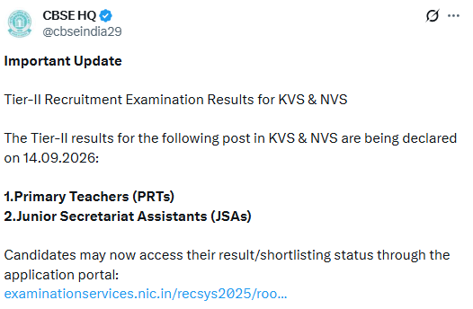 CBSE's tweet. 