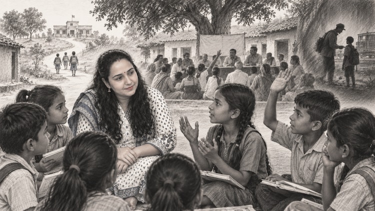 For Monika, empowerment means giving children a voice in the decisions that shape their lives. (AI generated sketch)