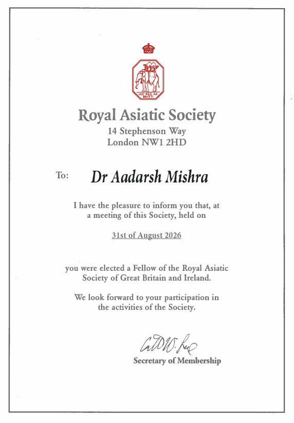 Dr Aadarsh Mishra, Royal Asiatic Society, Oxford University, Cardiff University, Manipal University, biomedical engineering, nanomedicine, Oxford researcher, Indian researcher, research career, Oxford DPhil, India UK academic collaboration