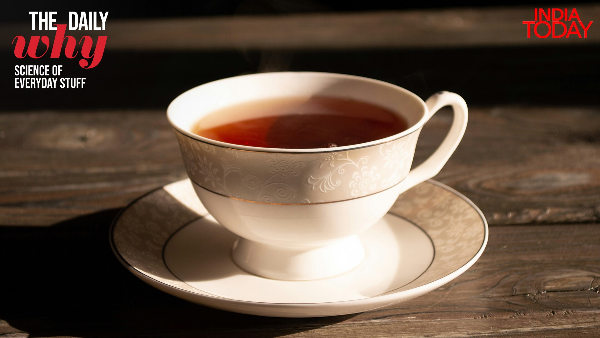 Adhesion and surface tension overpower a slow stream, so the tea hugs the curved lip instead of falling away in a clean arc. (Photo: Unsplash)