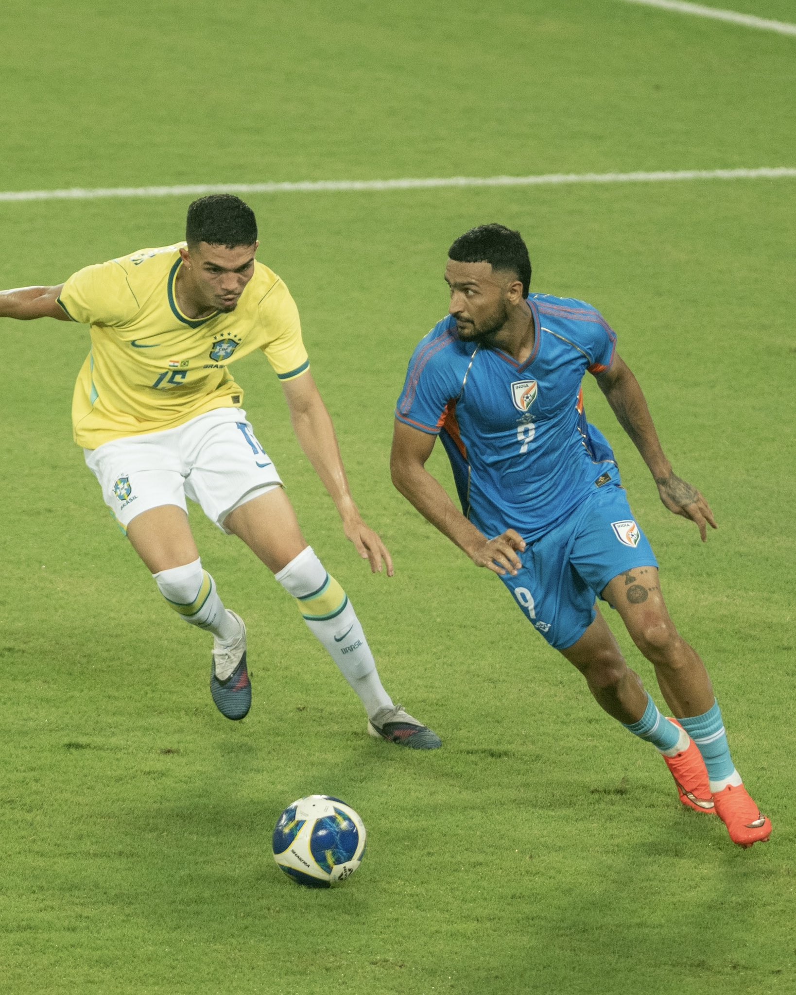 Manvir Singh had impressive moments but looked like he was out of gas after the initial few bursts. (Image: X/@IndianFootball)