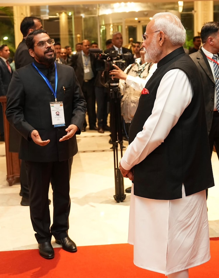 Prof Dutta with PM Modi during the National Teachers Award 2026