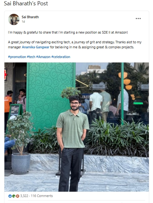 Screengrab: Linkedin: Sai Bharath
