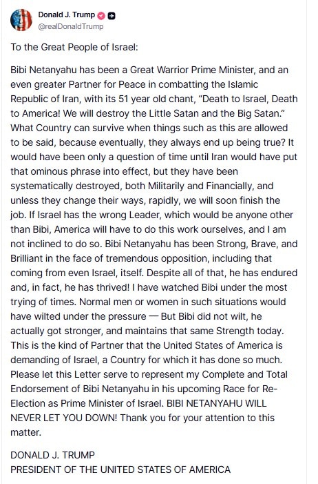 Want to try your luck again? Iran responds to Trump's finish the job threat 3 trump truth social