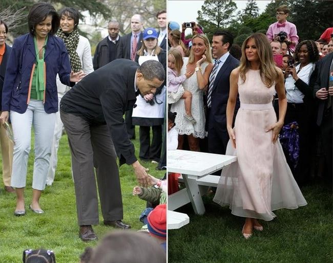 Αποτέλεσμα εικόνας για melania trump vs michelle obama clothes