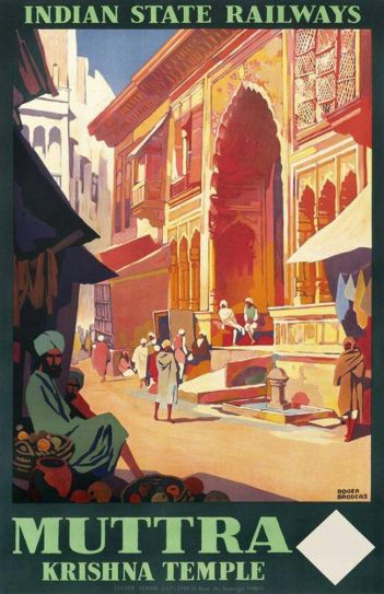 Indian State Railways Visit India Vintage Railroad Travel Advertisement Poster