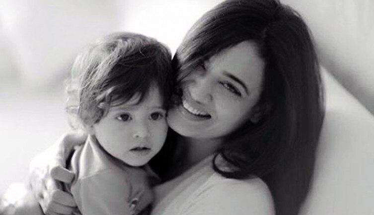 Image result for shweta tiwari son black and white