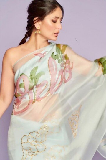 Kareena Kapoor in this hand-painted organza saree will ...