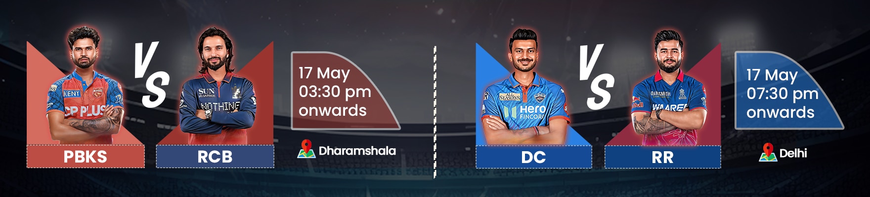 PBKS vs RCB, DC vs RR, IPL 2026