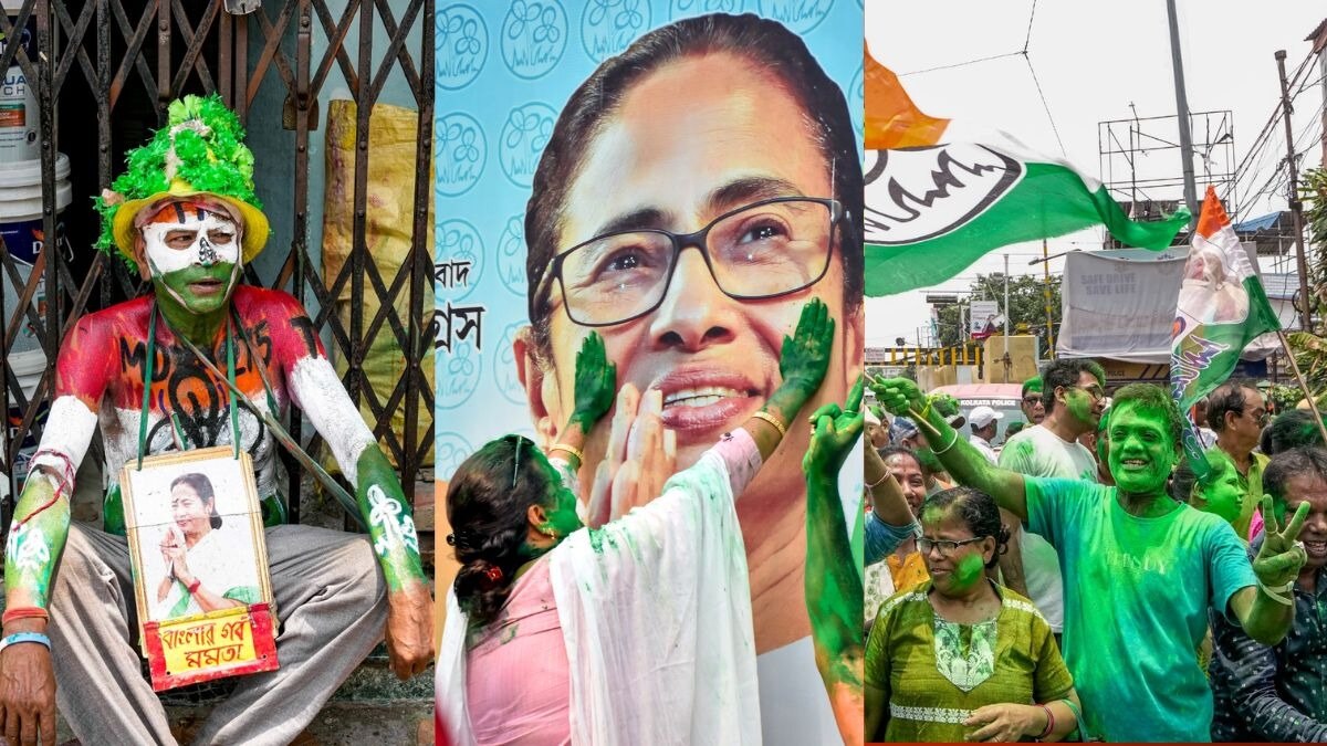 তৃণমূল কর্মীদের উদ্মাদনার ছবি