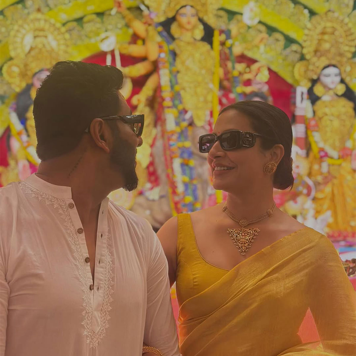 Subhashree ganguly Raj chakraborty durga puja