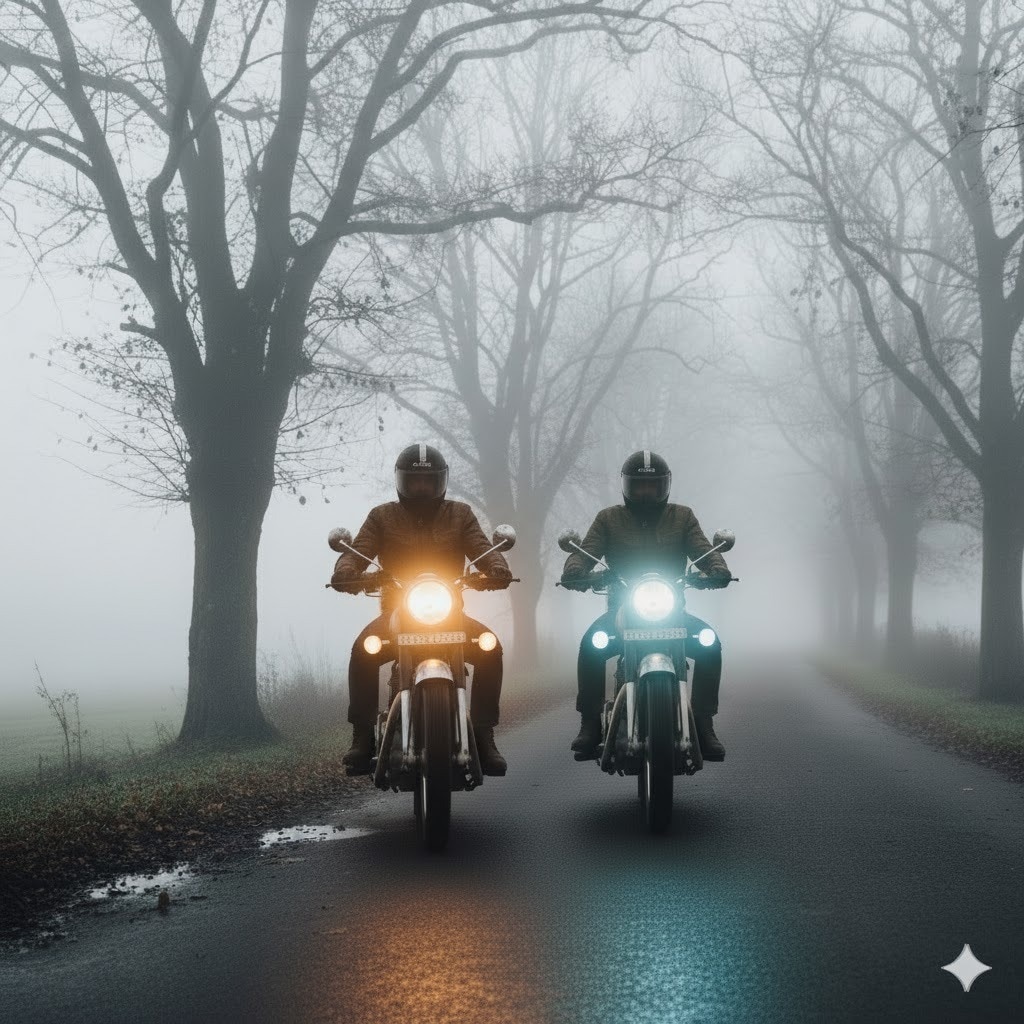 তবে হ্যালোজেন অর্থাৎ হলুদ আলো ব্যবহার করলে কুয়াশায় সমস্যা হতে পারে। এলইডি লাইটের চেয়ে দামে সস্তা। এর বাল্বগুলো সহজে পাওয়া যায় এবং সহজেই প্রতিস্থাপন করা যায়। 