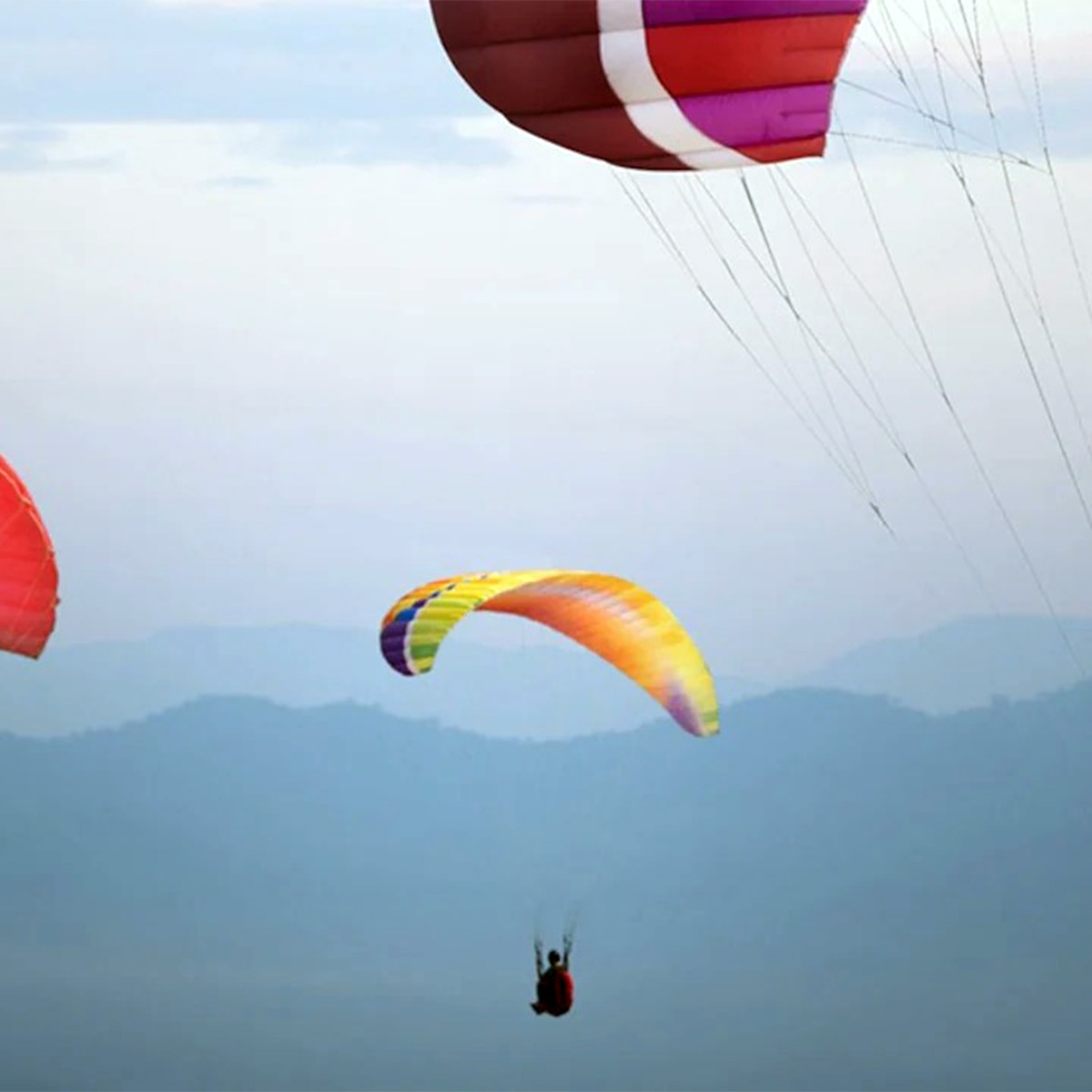 সিকিমে প্যারাগ্লাইডিং