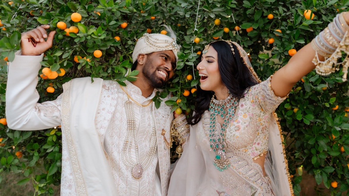 Monika and Adrison's celebrations began from Goa beaches to sunset pheras in Delhi