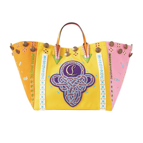 Christian Louboutin Breizcaba Embellished Felt and Leather-Trimmed Canvas Tote, ₹2,34,875 approx. 