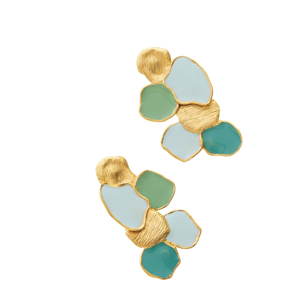 Kira Blue Petal Mosaic Earrings, ₹5,400