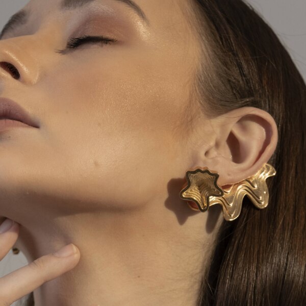 Amala Earth Brass Ear-Cuffs | Gold Plated, ₹2,789 approx. 